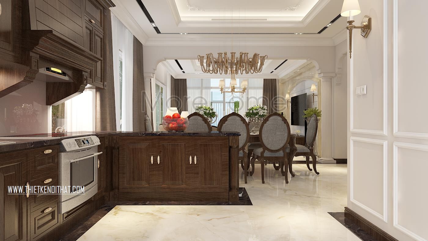 Thiết kế phòng bếp biệt thự FLC Thanh Hóa